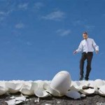 walking eggshells